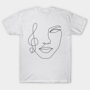 Abstract Face musical note T-Shirt